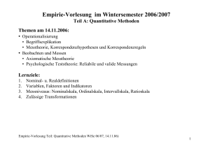 Empirie-Vorlesung im Wintersemester 2006/2007