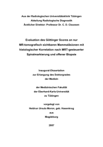 Evaluation des Göttinger Scores an nur MR