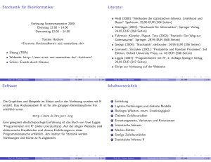 Stochastik für Bioinformatiker Literatur Software Inhaltsverzeichnis