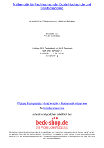 Mathematik für Fachhochschule, Duale Hochschule - Beck-Shop