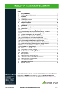 MODBUS/TCP Schnittstelle