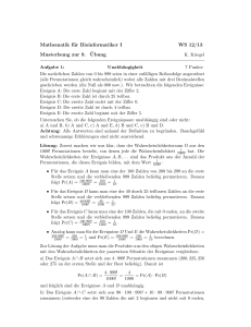 Mathematik für Bioinformatiker I WS 12/13 Musterlsung zur 9. ¨Ubung