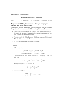 Zentralübung zur Vorlesung Theoretische Physik 1: Mechanik