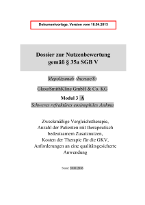 Dossier zur Nutzenbewertung gemäß § 35a SGB V