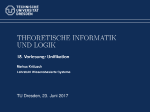 Theoretische Informatik und Logik - 18. Vorlesung