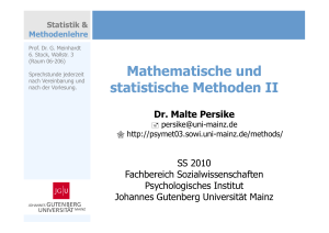 Mathematische und statistische Methoden II statistische Methoden II