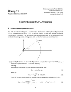 Übung 11 Feldwinkelspektrum, Antennen