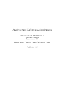 Analysis und Differentialgleichungen