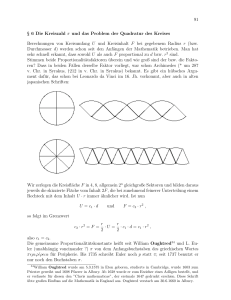 91 § 6 Die Kreiszahl π und das Problem der Quadratur des Kreises