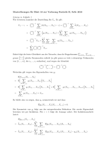 Musterlösungen für Blatt 10 zur Vorlesung Statistik II, SoSe 2010