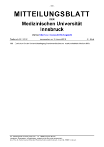 mitteilungsblatt - Medizinische Universität Innsbruck