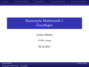 Numerische Mathematik I: Grundlagen