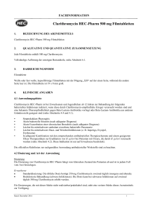 Clarithromycin HEC-Pharm 500 mg Filmtabletten