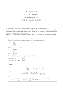 Ubungsblatt 4 MAT121.1 Analysis 1