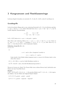 3 Kongruenzen und Restklassenringe