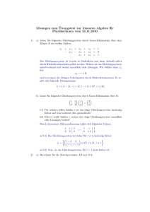 Lösungen zum Übungstest zur Linearen Algebra für PhysikerInnen