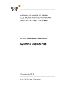 Systems Engineering - am Fachbereich Wirtschaftswissenschaften