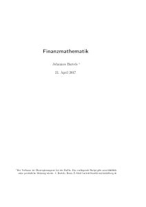 Finanzmathematik - Mathematisches Institut Heidelberg