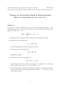 Ubungen zur Theoretischen Physik Ib (Elektrodynamik)