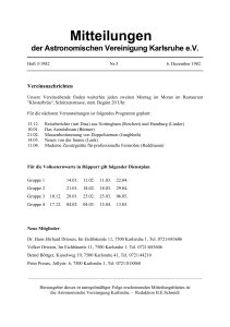 Mitteilungen - Astronomische Vereinigung Karlsruhe