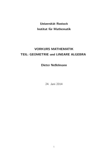 Universität Rostock Institut für Mathematik VORKURS MATHEMATIK