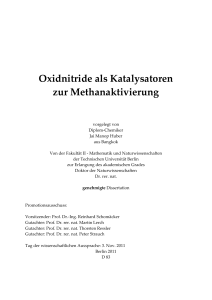 Oxidnitride als Katalysatoren zur Methanaktivierung