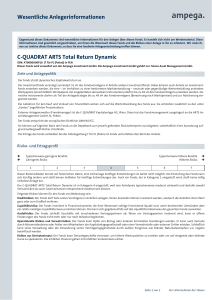 Wesentliche Anlegerinformationen C-QUADRAT ARTS