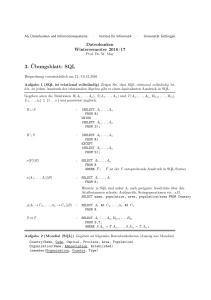 3. Übungsblatt: SQL - Universität Göttingen