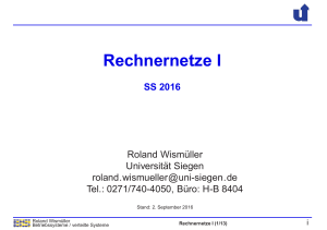 Rechnernetze I - Betriebssysteme und verteilte Systeme