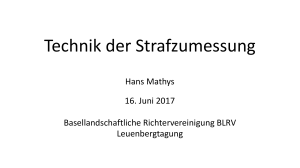 Strafzumessung - Basellandschaftliche Richtervereinigung