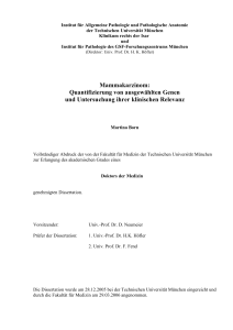 Mammakarzinom: Quantifizierung von ausgewählten Genen und