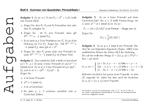 Aufgabe 1. Es sei n ∈ N - Mathematisches Institut Heidelberg