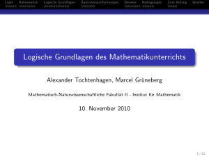 Logische Grundlagen des Mathematikunterrichts