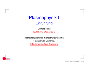 Plasmaphysik I