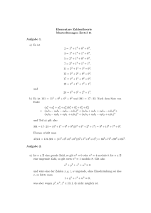 Elementare Zahlentheorie Musterlösungen Zettel 11 Aufgabe 1. a