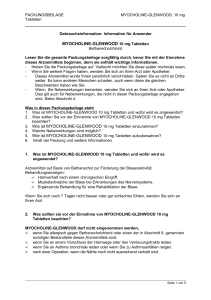 MYOCHOLINE-GLENWOOD 10 mg Tabletten 3. Wie ist