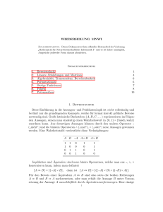 WIEDERHOLUNG MNWI Inhaltsverzeichnis 1. Beweistechnik 1 2