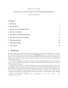 Angewandte Mathematik für LehramtskandidatInnen