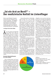 „Ist ein Arzt an Bord?“ – Der medizinische Notfall im Linienflieger