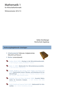 Mathematik 1 - für Wirtschaftsinformatik