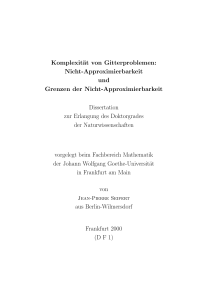 Komplexität von Gitterproblemen: Nicht