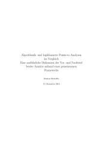 und logikbasierte Points-to Analysen im Vergleich Eine