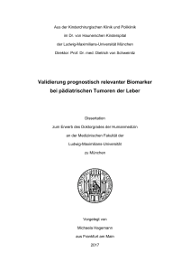 Validierung prognostisch relevanter Biomarker bei pädiatrischen