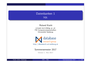 Datenbanken 1 - Database Research Group