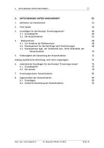 53 ii. entscheidung unter unsicherheit 53 - aktuariat