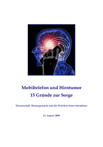 Mobiltelefon und Hirntumor 15 Gründe zur Sorge