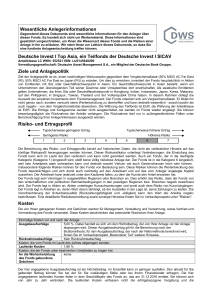 Wesentliche Anlegerinformationen Deutsche Invest I Top