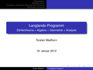 Langlands-Programm - Universität Paderborn