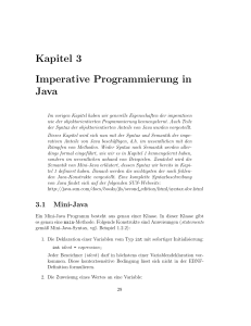 Kapitel 3 Imperative Programmierung in Java