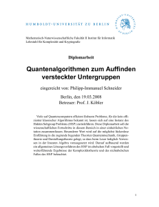 Quantenalgorithmen zum Auffinden versteckter Untergruppen